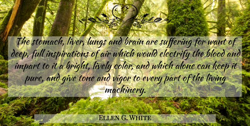 Ellen G. White Quote About Inspiration, Blood, Color: The Stomach Liver Lungs And...