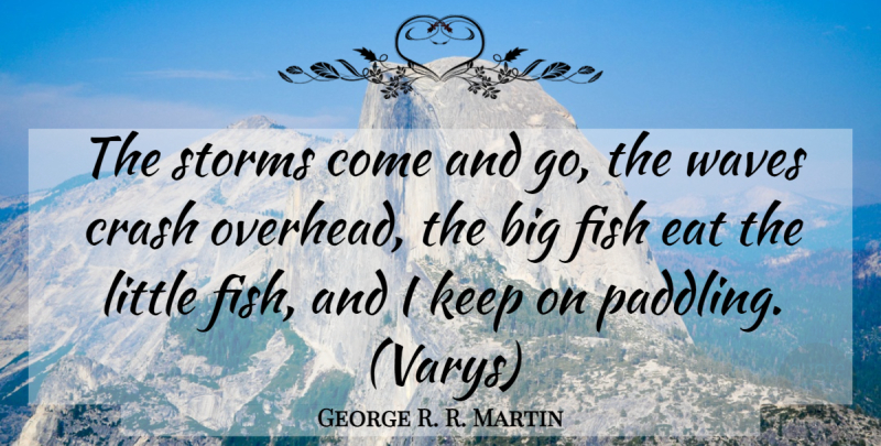 George R. R. Martin Quote About Big Fish, Storm, Paddling: The Storms Come And Go...