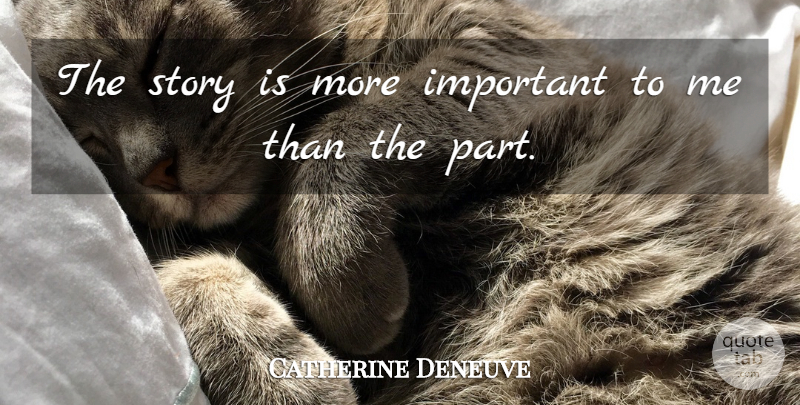 Catherine Deneuve Quote About Important, Stories: The Story Is More Important...