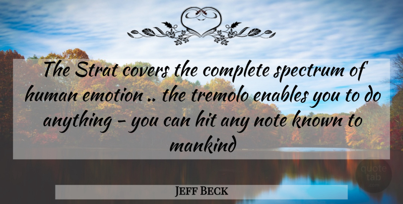 Jeff Beck Quote About Music, Emotion, Notes: The Strat Covers The Complete...