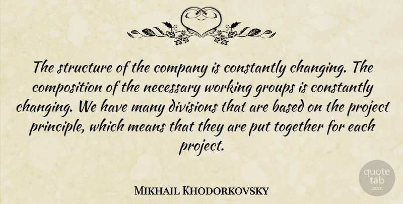 Mikhail Khodorkovsky Quote About Mean, Together, Groups: The Structure Of The Company...