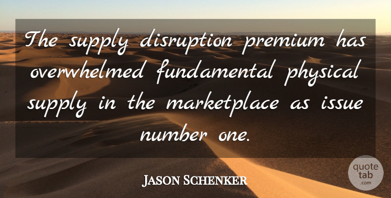 Jason Schenker Quote About Disruption, Issue, Number, Physical, Premium: The Supply Disruption Premium Has...