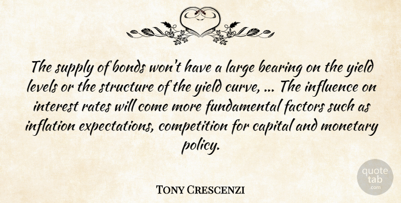 Tony Crescenzi Quote About Bearing, Bonds, Capital, Competition, Factors: The Supply Of Bonds Wont...