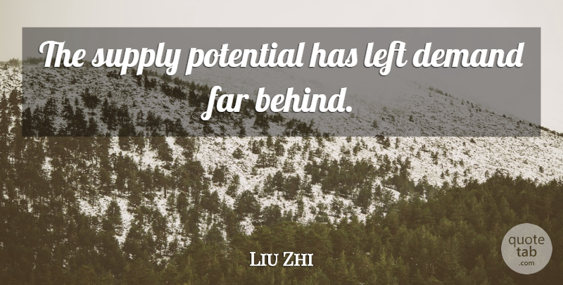 Liu Zhi Quote About Demand, Far, Left, Potential, Supply: The Supply Potential Has Left...