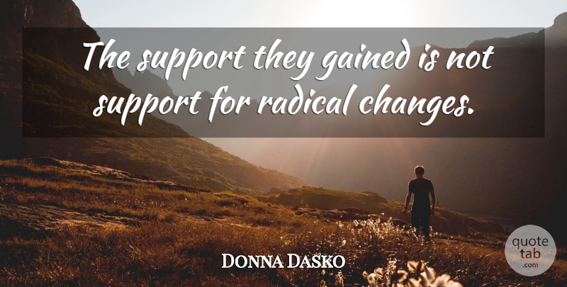 Donna Dasko Quote About Gained, Radical, Support: The Support They Gained Is...