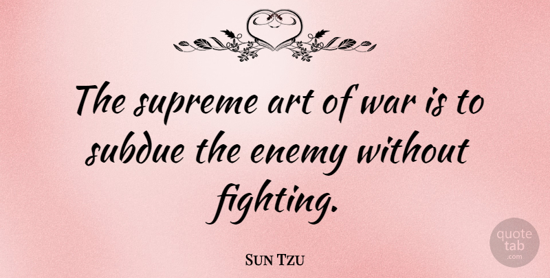 Sun Tzu Quote About Art, War, Fighting: The Supreme Art Of War...