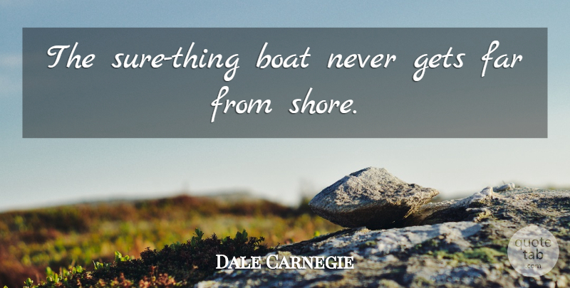 Dale Carnegie Quote About Success, Will And Determination, Achievement: The Sure Thing Boat Never...