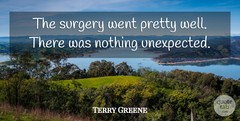 Terry Greene Quote About Surgery: The Surgery Went Pretty Well...