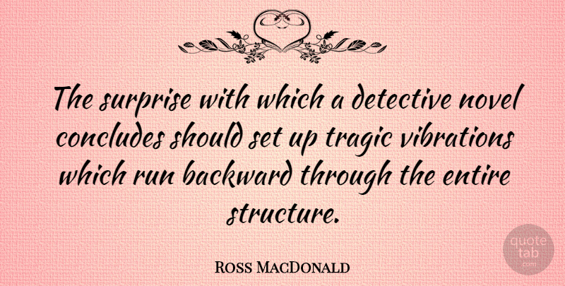 Ross MacDonald Quote About Running, Detectives, Vibrations: The Surprise With Which A...