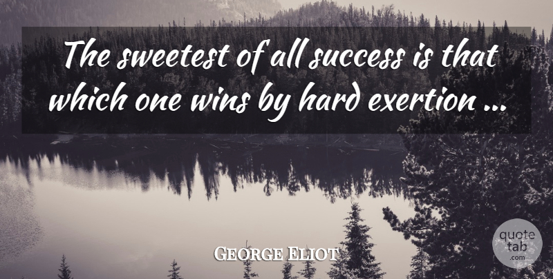 George Eliot Quote About Success, Winning, Exertion: The Sweetest Of All Success...