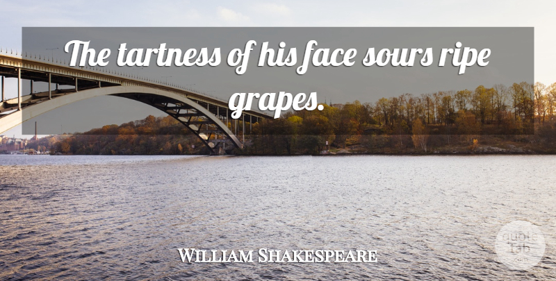 William Shakespeare Quote About Faces, Grapes, Ripe: The Tartness Of His Face...