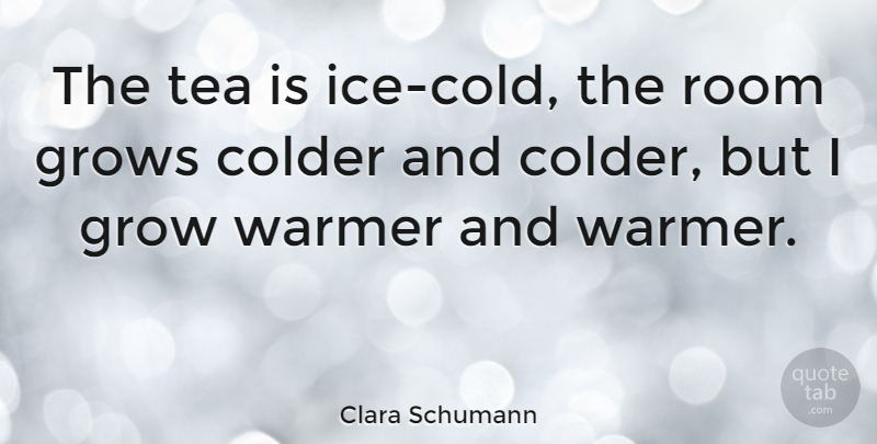 Clara Schumann Quote About Ice, Tea, Rooms: The Tea Is Ice Cold...