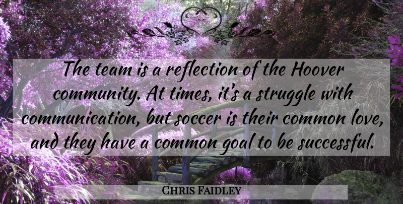 Chris Faidley Quote About Common, Communication, Goal, Hoover, Reflection: The Team Is A Reflection...