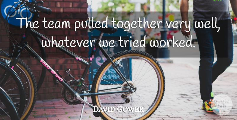 David Gower Quote About English Athlete, Pulled, Team, Together, Tried: The Team Pulled Together Very...
