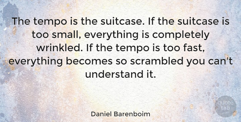 Daniel Barenboim Quote About Suitcases, Tempo, Ifs: The Tempo Is The Suitcase...