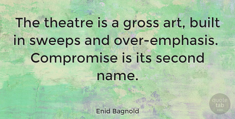 Enid Bagnold Quote About Art, Names, Theatre: The Theatre Is A Gross...