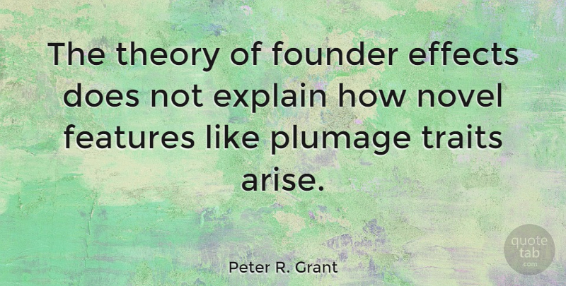 Peter R. Grant Quote About Effects, Features, Founder, Theory: The Theory Of Founder Effects...