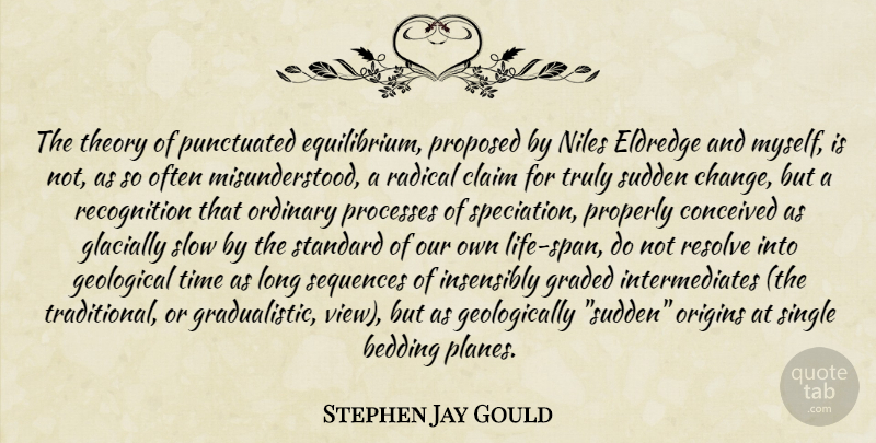 Stephen Jay Gould Quote About Views, Long, Misunderstood: The Theory Of Punctuated Equilibrium...
