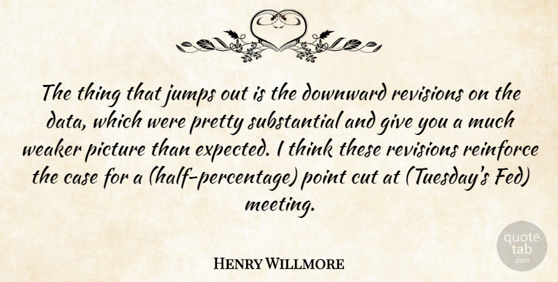 Henry Willmore Quote About Case, Cut, Downward, Jumps, Picture: The Thing That Jumps Out...