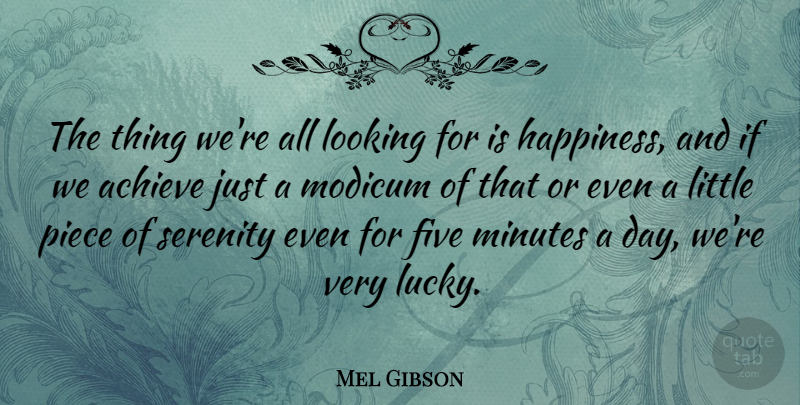 Mel Gibson Quote About Serenity, Pieces, Littles: The Thing Were All Looking...
