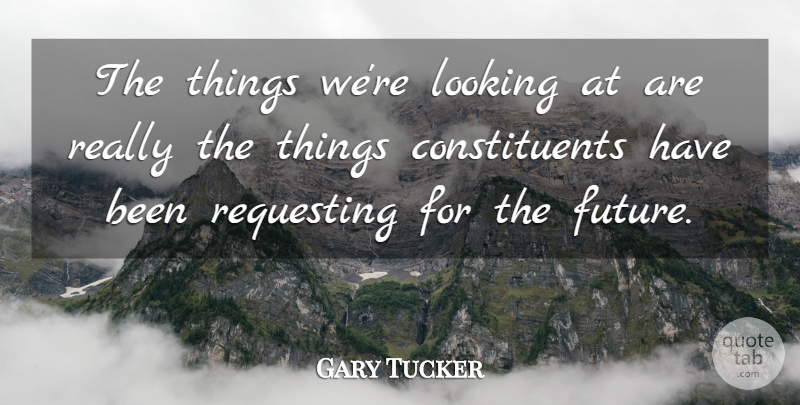 Gary Tucker Quote About Looking: The Things Were Looking At...