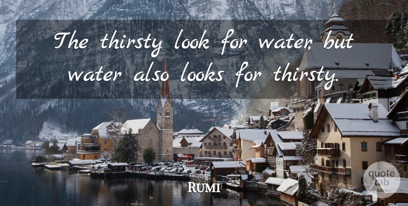 Rumi Quote About Water, Looks, Thirsty: The Thirsty Look For Water...