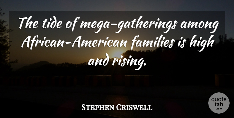 Stephen Criswell Quote About Among, Families, High, Tide: The Tide Of Mega Gatherings...