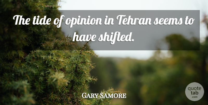 Gary Samore Quote About Opinion, Seems, Tehran, Tide: The Tide Of Opinion In...