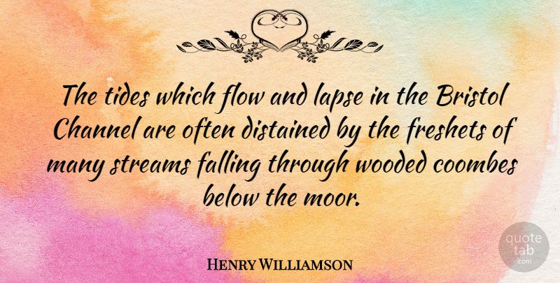 Henry Williamson Quote About Bristol, Channel, Lapse, Tides: The Tides Which Flow And...