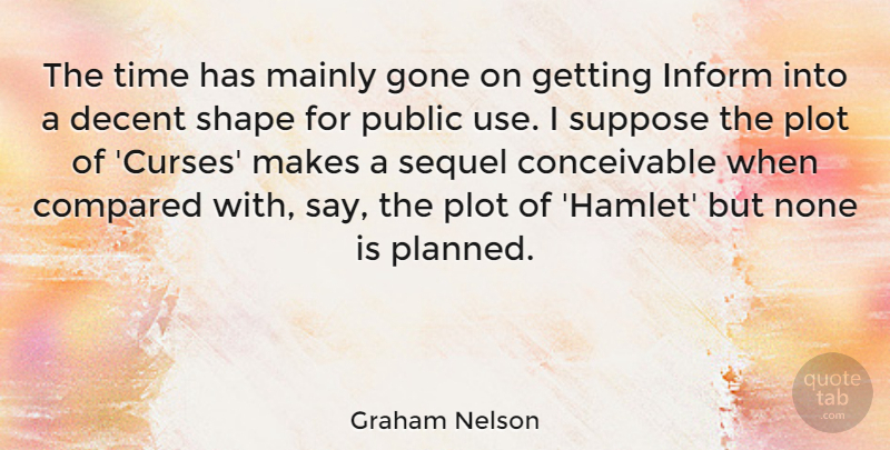 Graham Nelson Quote About Gone, Use, Shapes: The Time Has Mainly Gone...