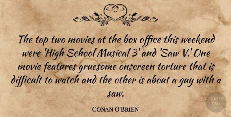 Conan O'Brien Quote About School, Weekend, Two: The Top Two Movies At...