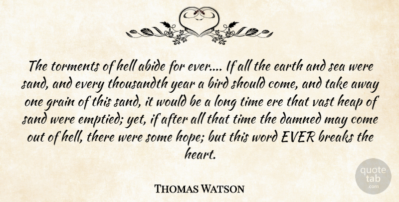 Thomas Watson Quote About Christian, Heart, Blessing: The Torments Of Hell Abide...