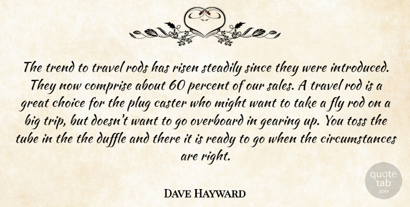 Dave Hayward Quote About Choice, Fly, Gearing, Great, Might: The Trend To Travel Rods...