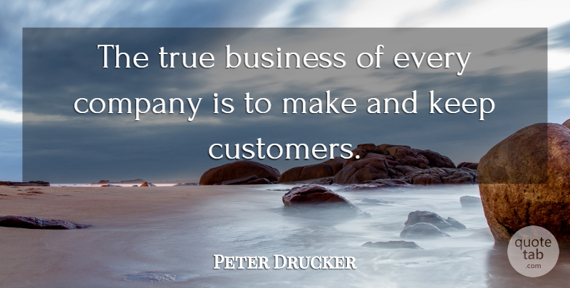 Peter Drucker Quote About Business, Company, Customers: The True Business Of Every...