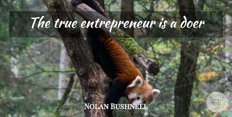 Nolan Bushnell Quote About Entrepreneur, Doers: The True Entrepreneur Is A...