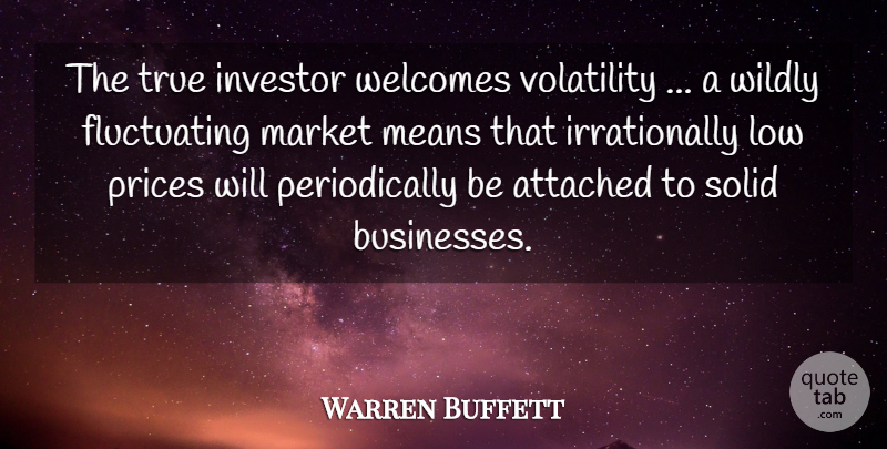 Warren Buffett Quote About Mean, Volatility, Lows: The True Investor Welcomes Volatility...
