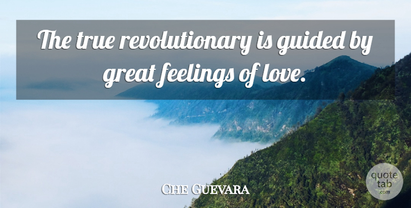 Che Guevara Quote About Love, Feelings, Revolutionary: The True Revolutionary Is Guided...