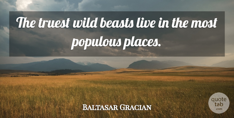 Baltasar Gracian Quote About Cities, Beast, Wild Beasts: The Truest Wild Beasts Live...