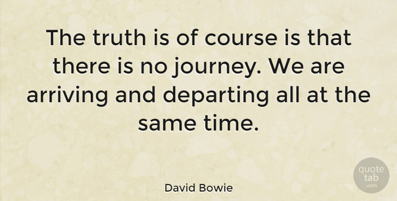 David Bowie Quote About Journey, Arriving, Musician: The Truth Is Of Course...