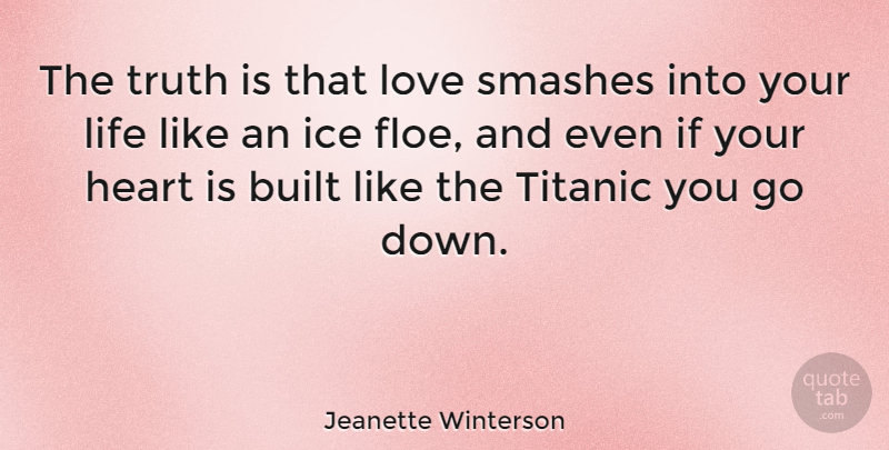 Jeanette Winterson Quote About Heart, Ice, Truth Is: The Truth Is That Love...