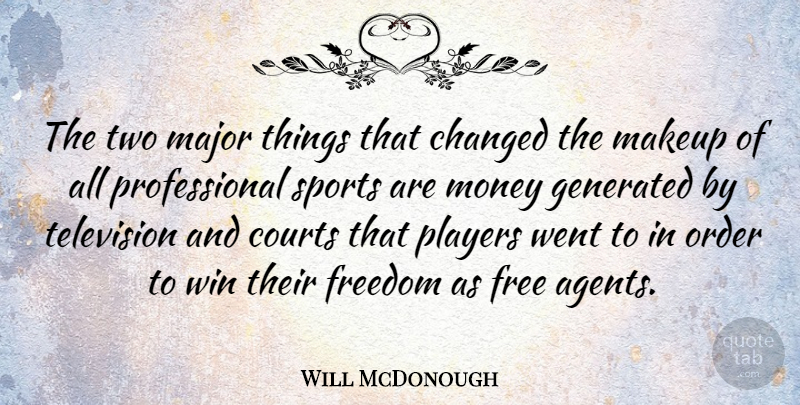 Will McDonough Quote About Changed, Courts, Freedom, Major, Makeup: The Two Major Things That...