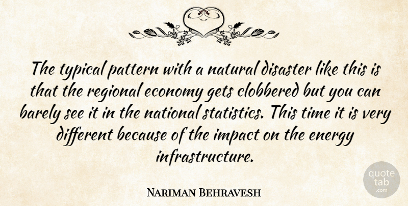 Nariman Behravesh Quote About Barely, Disaster, Economy, Energy, Gets: The Typical Pattern With A...