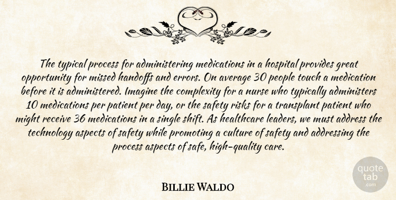 Billie Waldo Quote About Address, Addressing, Aspects, Average, Complexity: The Typical Process For Administering...