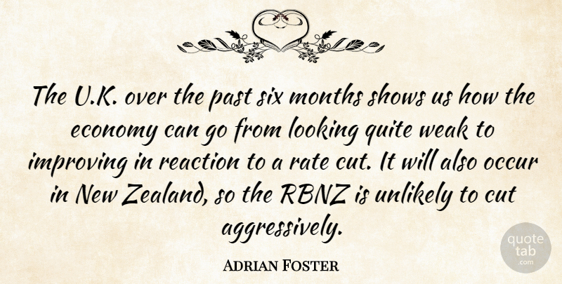 Adrian Foster Quote About Cut, Economy, Economy And Economics, Improving, Looking: The U K Over The...
