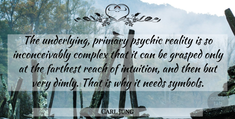 Carl Jung Quote About Reality, Psychics, Intuition: The Underlying Primary Psychic Reality...