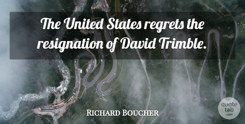 Richard Boucher Quote About David, Regrets, States, United: The United States Regrets The...