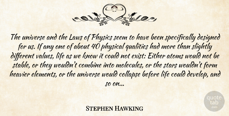 Stephen Hawking Quote About Stars, Law, Quality: The Universe And The Laws...