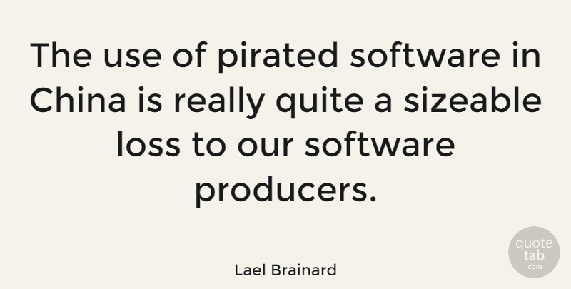 Lael Brainard Quote About Loss, Use, China: The Use Of Pirated Software...
