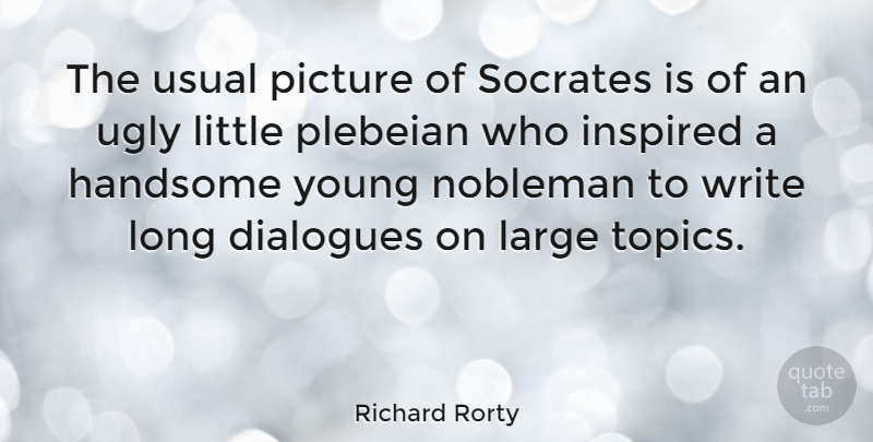 Richard Rorty Quote About Beauty, Writing, Long: The Usual Picture Of Socrates...