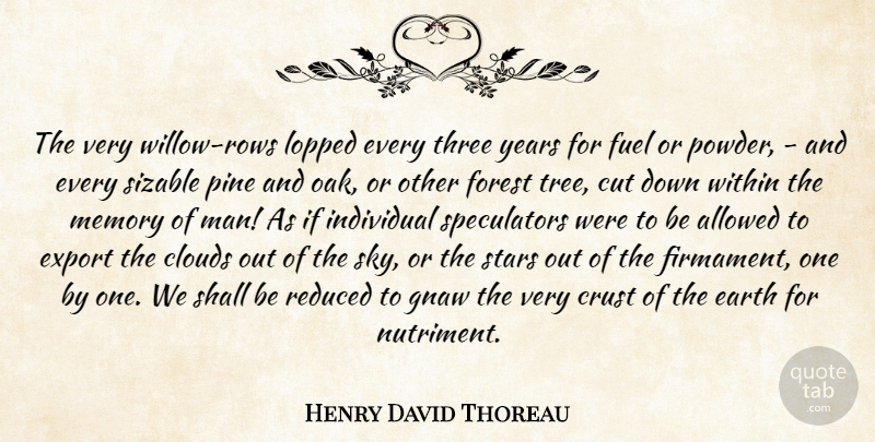 Henry David Thoreau Quote About Stars, Memories, Cutting: The Very Willow Rows Lopped...